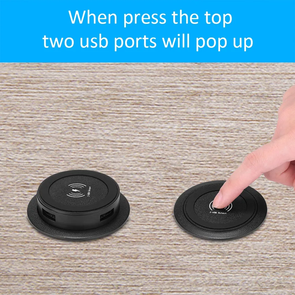  Wireless Charger Desktop Embedded With USB Port Powstro 3 In 1 Counter Desk Bedside Table Furniture