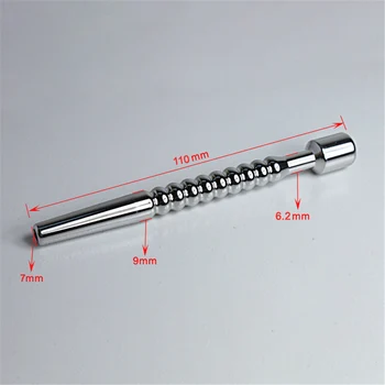 

Max 9mm Male Stainless Steel Hollow Urethral Sounds Plug Dilator Stretcher Toy For Lover