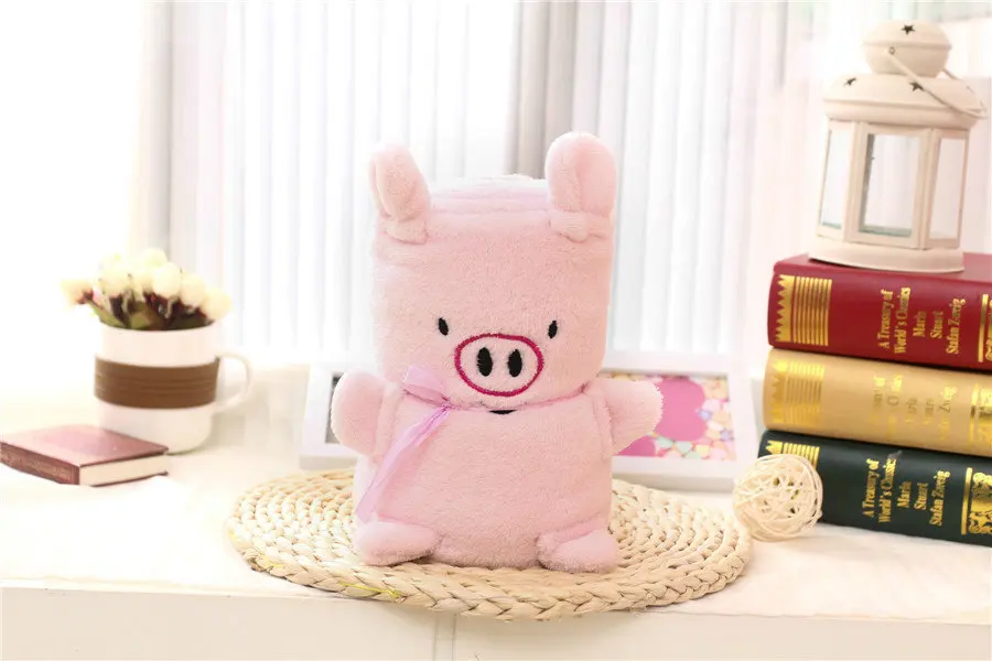 Pig Детские игрушки-одеяла с мультяшными животными, фланелевое одеяло для сна, креативное милое Одеяло-конверт с животными, детский подарок - Цвет: Pig