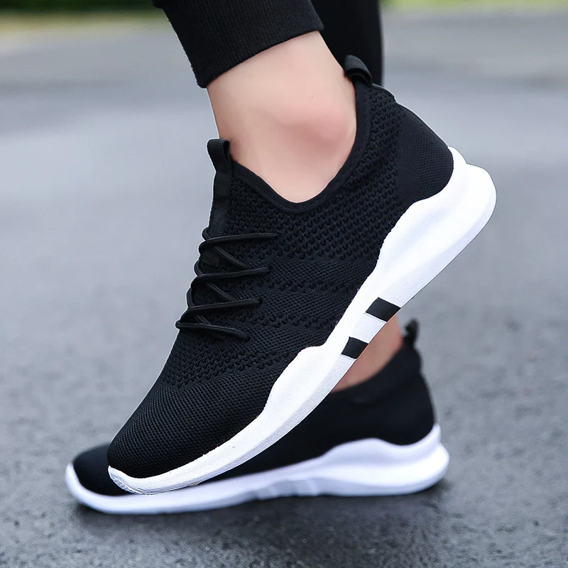 Популярная брендовая повседневная обувь легкие кроссовки черные дышащие мужские туфли с губами модная обувь белые Zapatos De Hombre - Цвет: 1