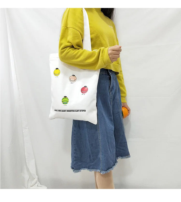 Холщовая Сумка-тоут для женщин модная мультяшная сумка с принтом экологический многоразовый тканевый мешок для покупок Женская Повседневная сумка-шоппер