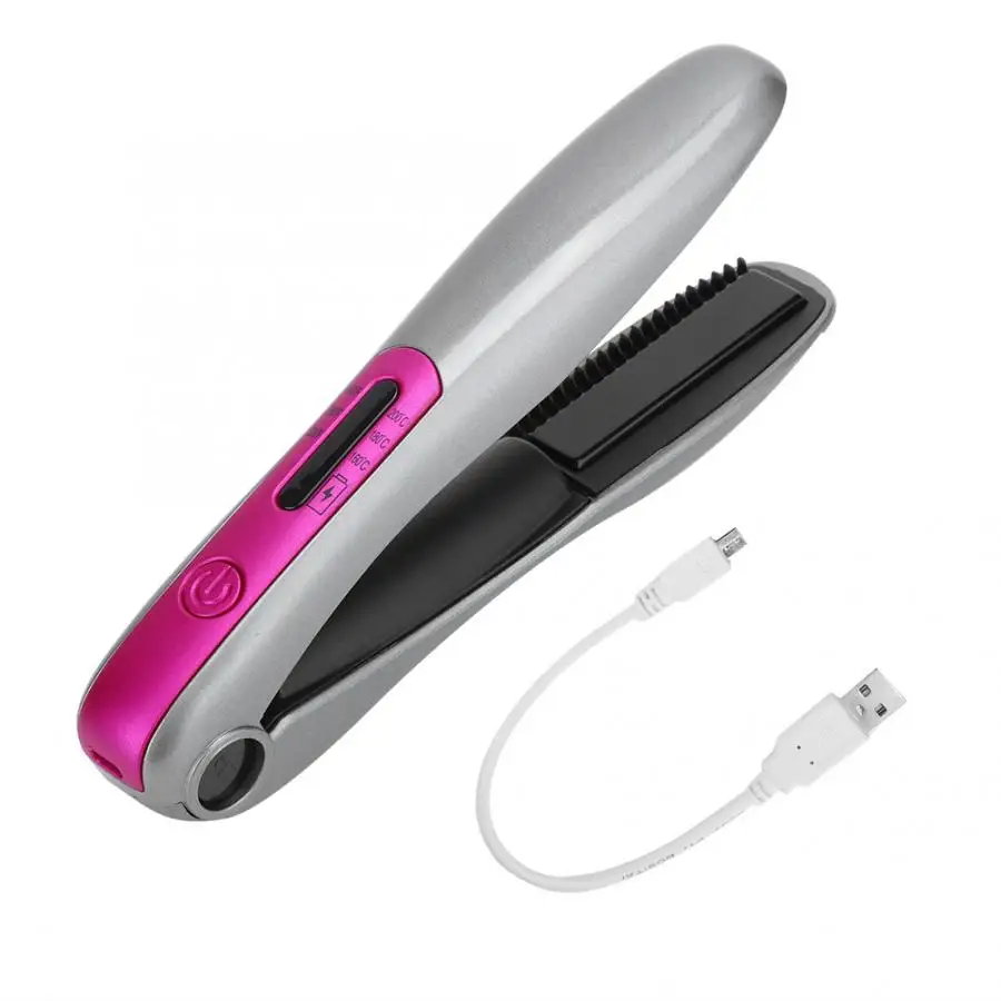 USB Rechargeable Portable Mini Electric Curler Hair Straightener Hair Styling Tool Hair Salon Accessories