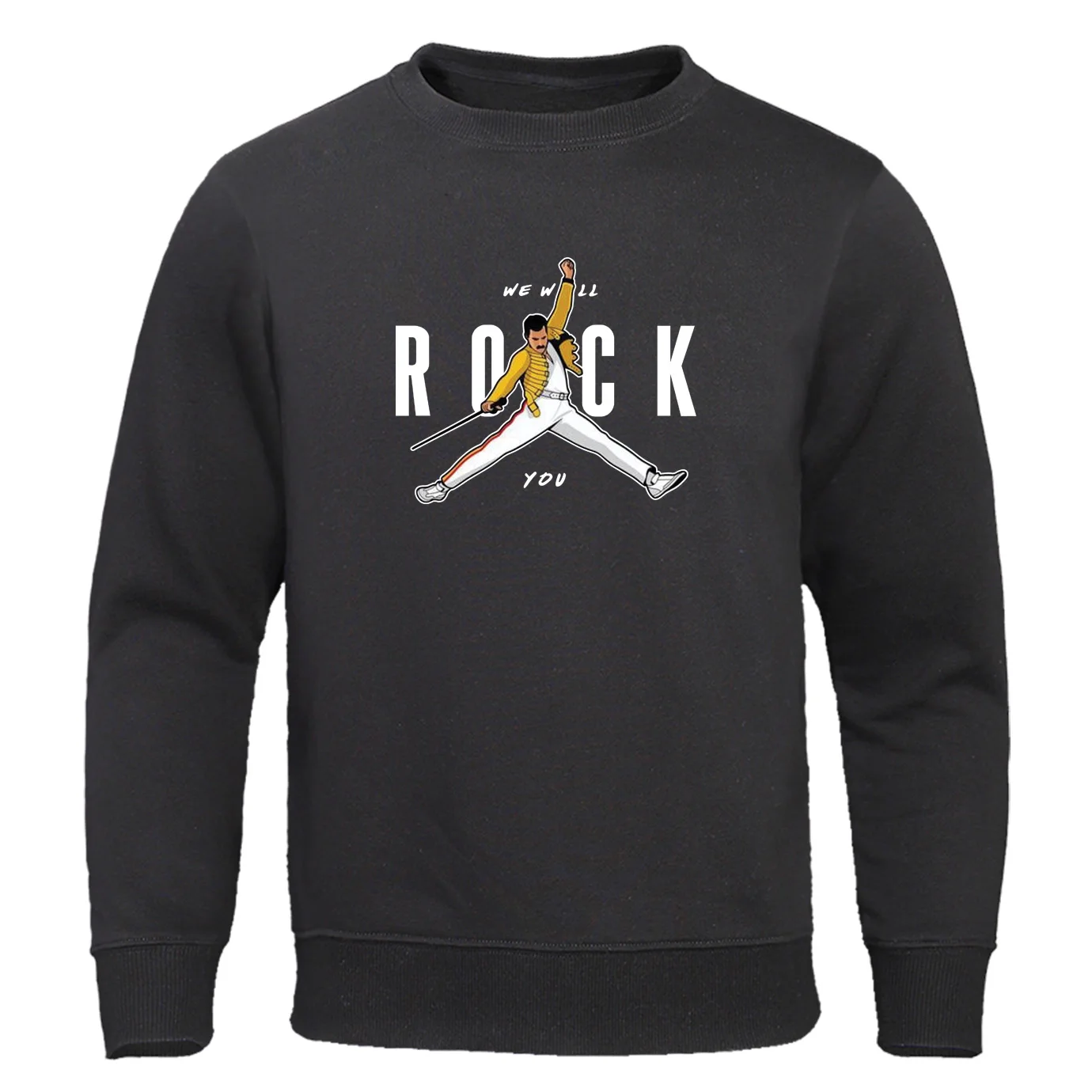 

Autumn Fleece Warm Sweatshirts ROCK Queen Band Hoodies Men Pullover Streetwear Fashion Brand Sweatshirt We will Rock you Hoody