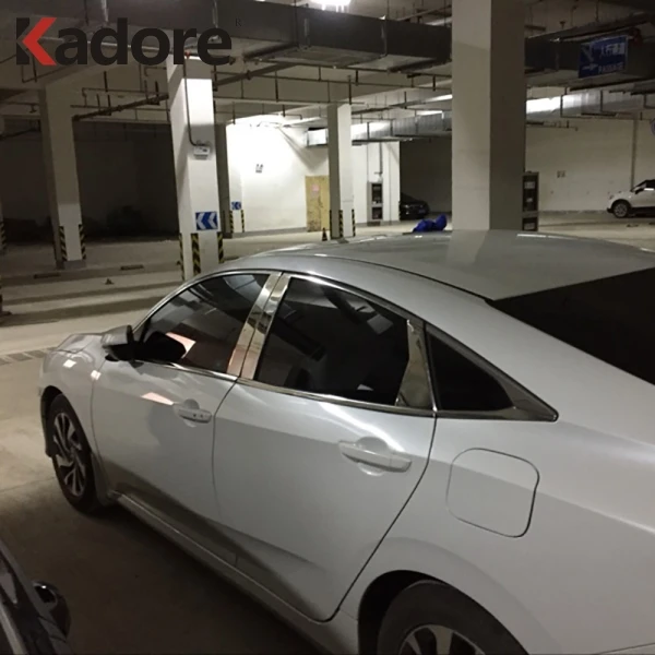 Для Honda Civic 2016 2017 2018 10th седан нержавеющая окно Chrome Pillar сообщений крышка отделка под