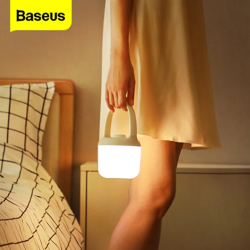 

Baseus Portable Night Lights 3000-6000K Stepless Dimming Table Lamp Bedroom Light Rechargeable LED Lights Outdoor Camping Light