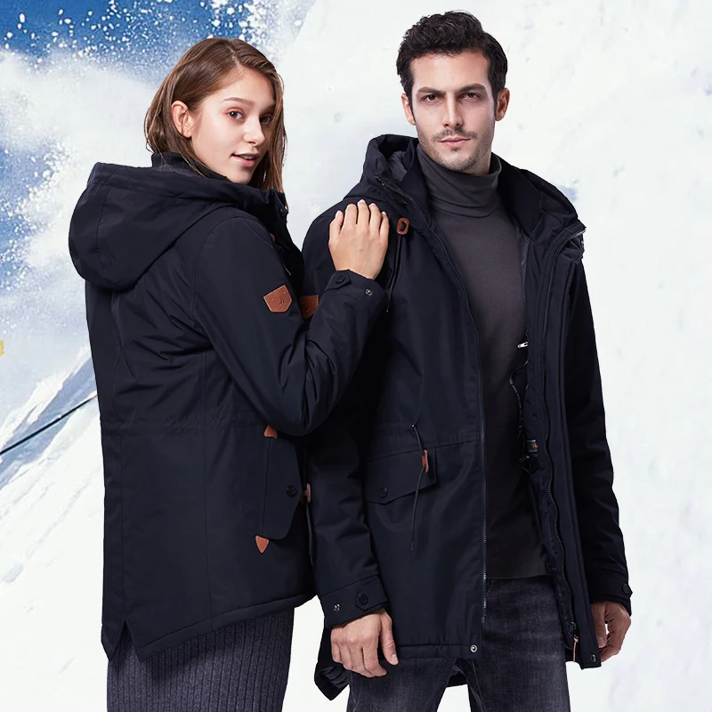  Chaqueta de esquí impermeable de invierno para hombres y mujeres gruesa abrigo de algodón con calef