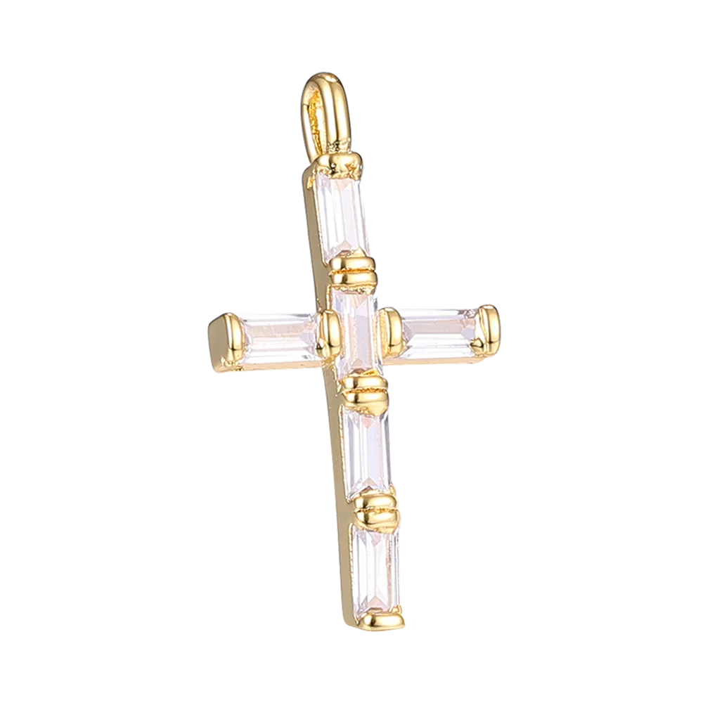 Juya DIY 18K Echtgold vergoldet Großhandel Christian Kreuz Charms für handgemachte Weihnachten religiöse Rosenkranz Anhänger Schmuckherstellung – Detail 13