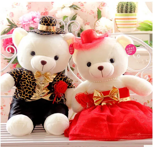 

Plush Toys Wedding Teddy Bear Doll a Pair Presses Wedding Doll Wedding Gift