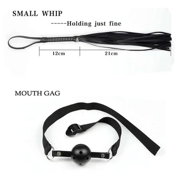 BDSM Kits Adults Sex Toys for Couples Handcuffs Nipple Clamps Whip Spanking Sex Metal Anal Plug Vibrator Exotic Bed Bondage Set 6