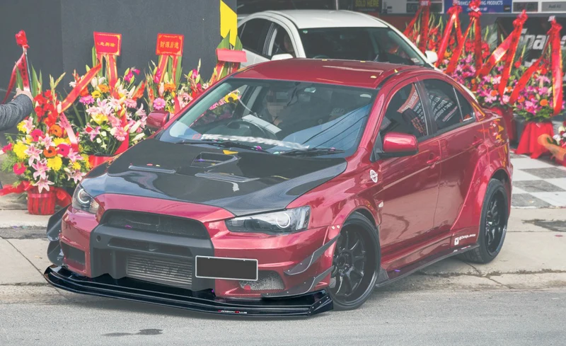 Для Mitsubishi EVO 10 VRS Wide Ver. Стильное стекловолокно передняя губа с диффузором FRP стекловолокно бампер сплиттер с поддоном комплект