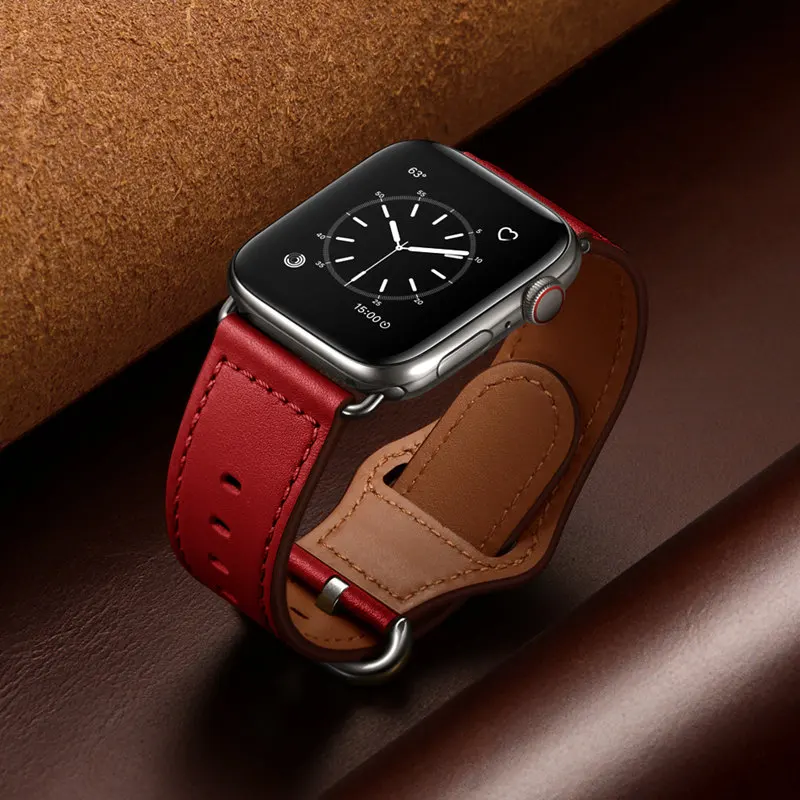 Ремешок для Apple Watch 40 мм 44 мм 42 мм 38 мм сменный ремешок из натуральной кожи для Apple Watch iWatch Series 5 4 3 2 1