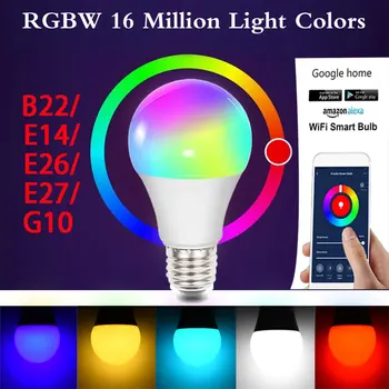 

B22/E14/E26/E27/G10 LED Bulb Lights 10W Color & Brightness Changeable LED Lamp With Voice/Long-range Control + Multi-scene Mode