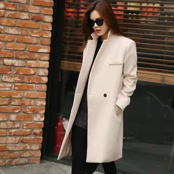 

Winter Coat Women Warm Wool Coat Long Women's Cashmere Coat European Fashion Jacket Outwear