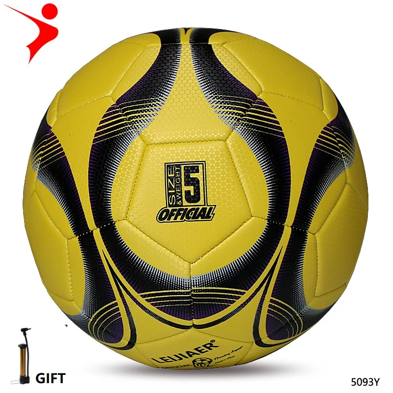Профессиональный футбольный мяч, официальный размер 4, размер 5, футбольный мяч PU, футбольный мяч, тренировочный мяч voetbal futbol bola - Цвет: adult yellow 5
