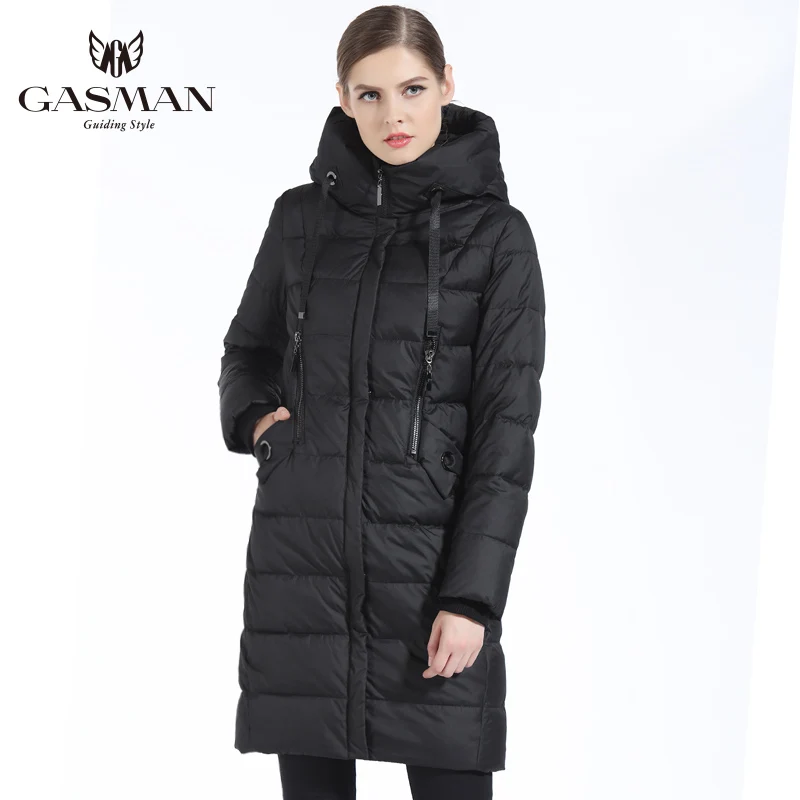 Goedkoop Gasman 2019 Winter Vrouwen Bio Donsjack Merk Lange Winter Jas Vrouwen Hooded Down Parka Mode Jas Nieuwe Winter Collectie