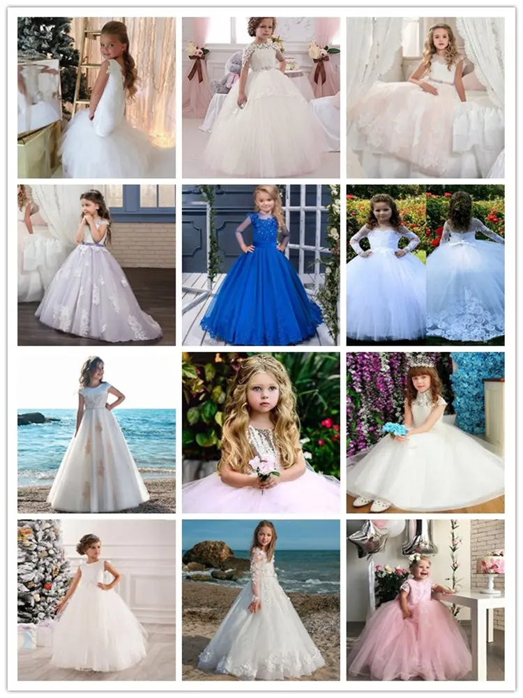 Модные платья с цветочным узором для девочек; пышные платья с кружевной аппликацией для свадьбы; платья для первого причастия; вечерние платья для девочек на день рождения