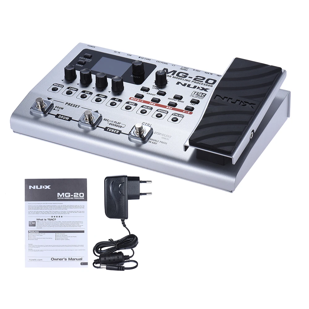 

MG-20 Multi-functional Modeling Guitar Processor Electric Guitar Effects with Looper Function EXP/VOL Pedal