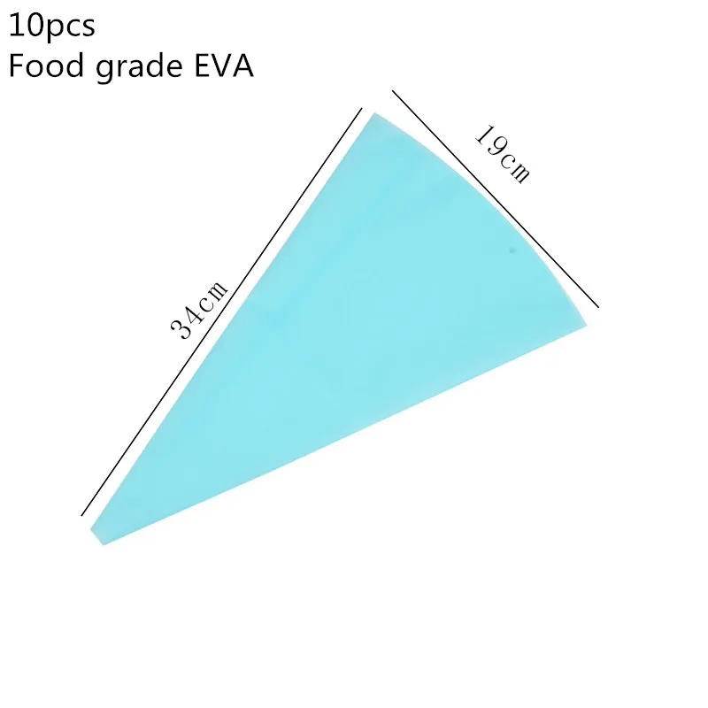 10/100/200/300 шт одноразовый мешок для теста глазировки с изображением торта Декор кекса сумки Fondant(сахарная) крем торт Кондитерская насадка для выпечки Инструменты - Цвет: 10pcs blue