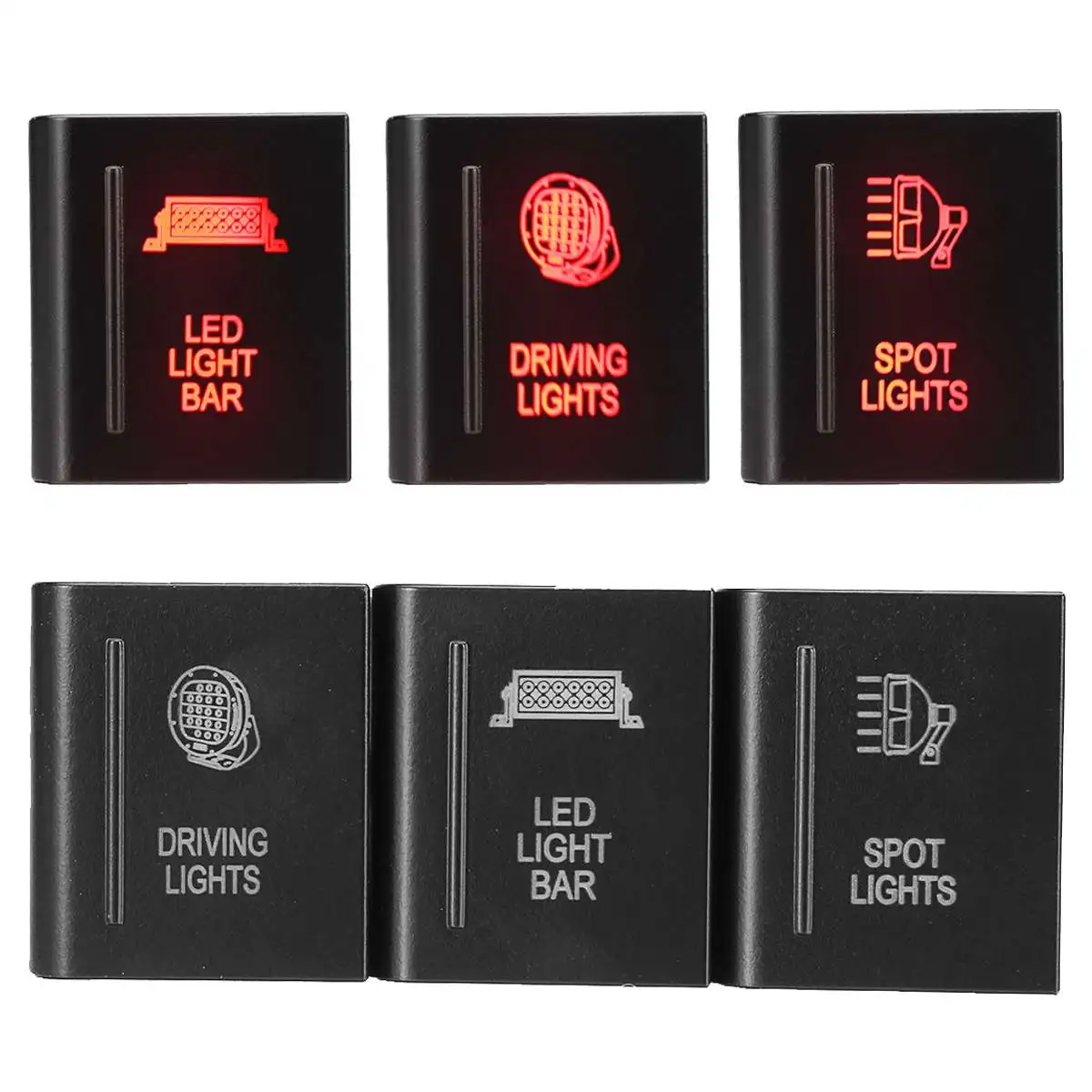 

Left DC12V 3A Driving Light Spot Light LED Light Push Switch Electrical Equipment On-Off Switch Interior Part for VW Amarok