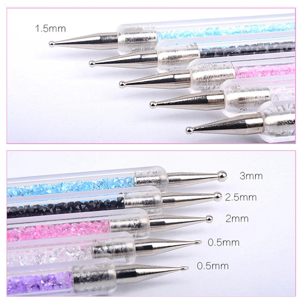 

Nail Art Dotting Tools Pen UV Gel Painting Nail Art Double Ends Dotting Drawing Acrylic Gel Polish Tool Manicure 5 Pcs/Set