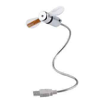 

Mini Usb Fan Gadgets Flexible Gooseneck Light Led Usb Cooling Flashing Temperature Display Fan for Pc Laptop Desk Rotary Vane 5v