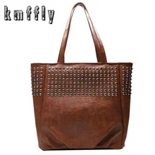 Женские кожаные сумки с заклепками, дизайнерские винтажные женские сумки, женские повседневные сумки