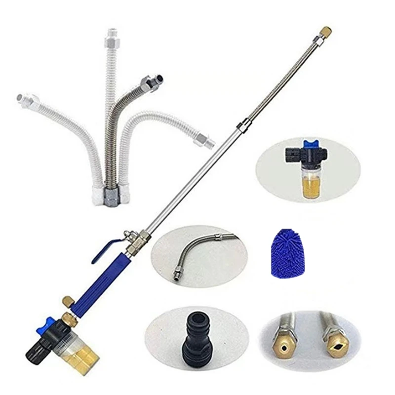 Jet Power Washer 39 Inch Extendable Flexible Deep High Pressure Car Washing Wand Garden Water Hose Sprayer Nozzle Tips Attachmen