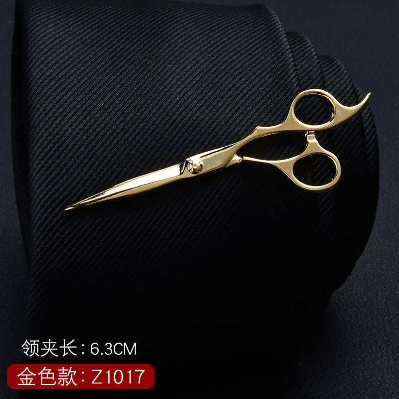 Scissors Дропшиппинг заказной формы животного серебряный зажим для галстука для мужчин Свадебный галстук джентльмена застежка зажим для галстука - Окраска металла: Scissors
