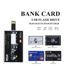 USB флеш-накопитель, тонкий флеш-накопитель, реальная емкость, 4 ГБ, 8 ГБ, 16 ГБ, 32 ГБ, 64 ГБ, 128 ГБ, карта памяти, кредитная карта, u-диск, бесплатный логотип на заказ