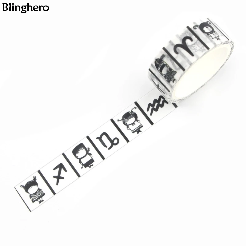 Blinghero 15 мм X 5 м 12 созвездий васи лента мультфильм маскирующая лента крутая клейкая лента Модные переводные наклейки детские подарки BH0272
