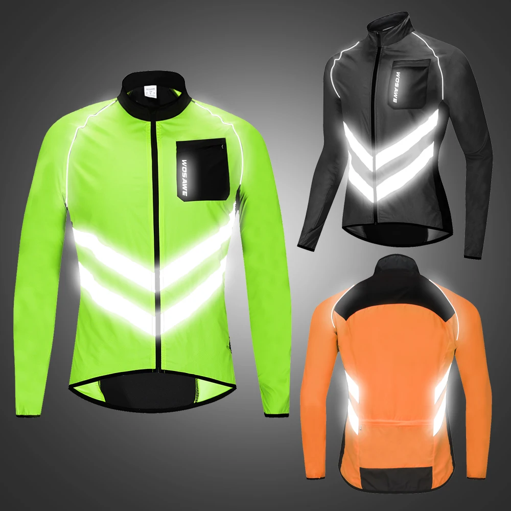 Waterproof Windproof Cycling Jacket Men Reflective Bike Windbreaker