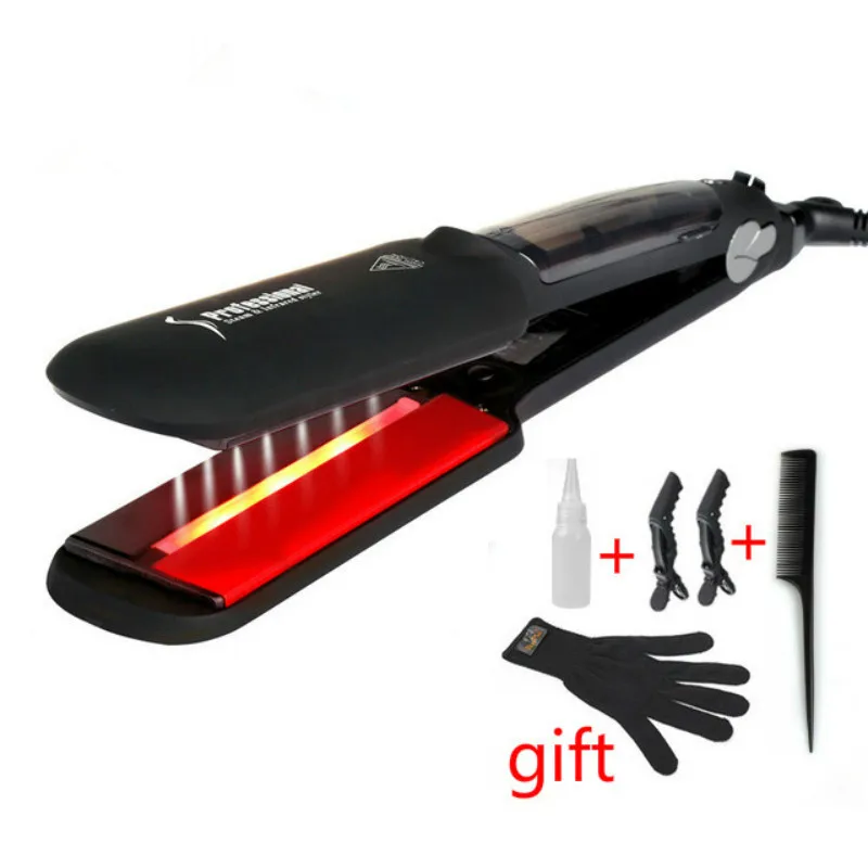 Professional Steam Hair Straightener Infrared Heating Flat Iron Steampod Iron Fast Heat Iron Double voltage Salon Straighter