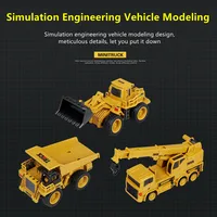 Mini Volume Remote Control Bulldozer Forklift Crane Simulated Rubber Tires Fall-proof Material RC Engineering Truck Kid Toy Gift 2