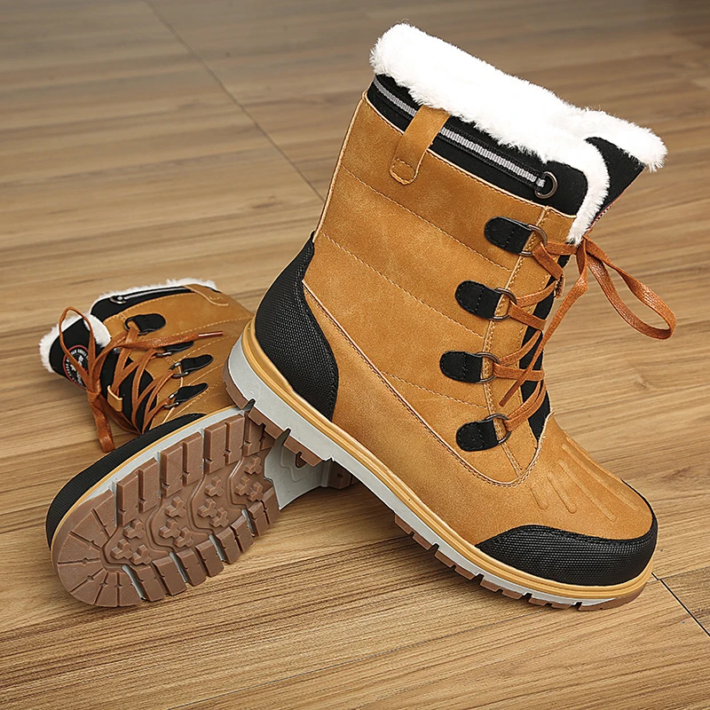 Koop Nieuwe Kwaliteit Waterdichte Snowboots Super Warm Pluche mannen Laarzen Winter Bont Enkellaars Comfortabele Motorlaarzen Maat 38 47