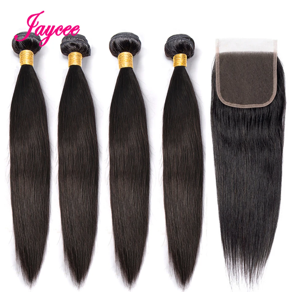 

Jaycee Hair Straight Hair Bundles With Closure Malaysian Hair Bundles With Closure Human Hair Extensions De Cheveux Naturels