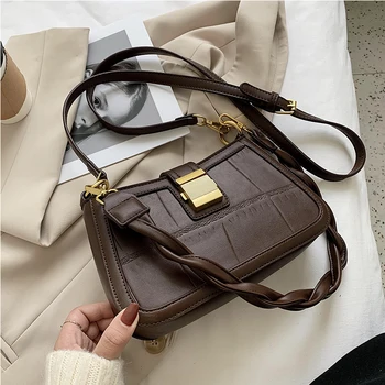 

Western Style Women's Pouches Fashion Stylish Good Texture Messenger Bag Internet Celebrity Shoulder Underarm Bag Flap Small PU