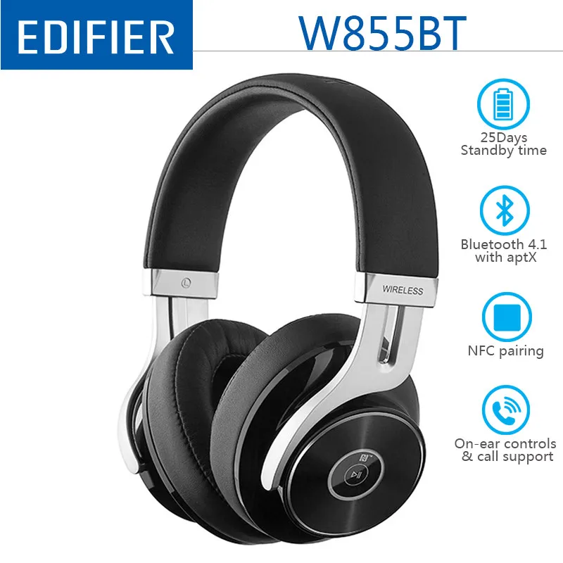 Беспроводные стереонаушники Edifier W855BT/W830BT Bluetooth 4 1 Hi Fi наушники с микрофоном