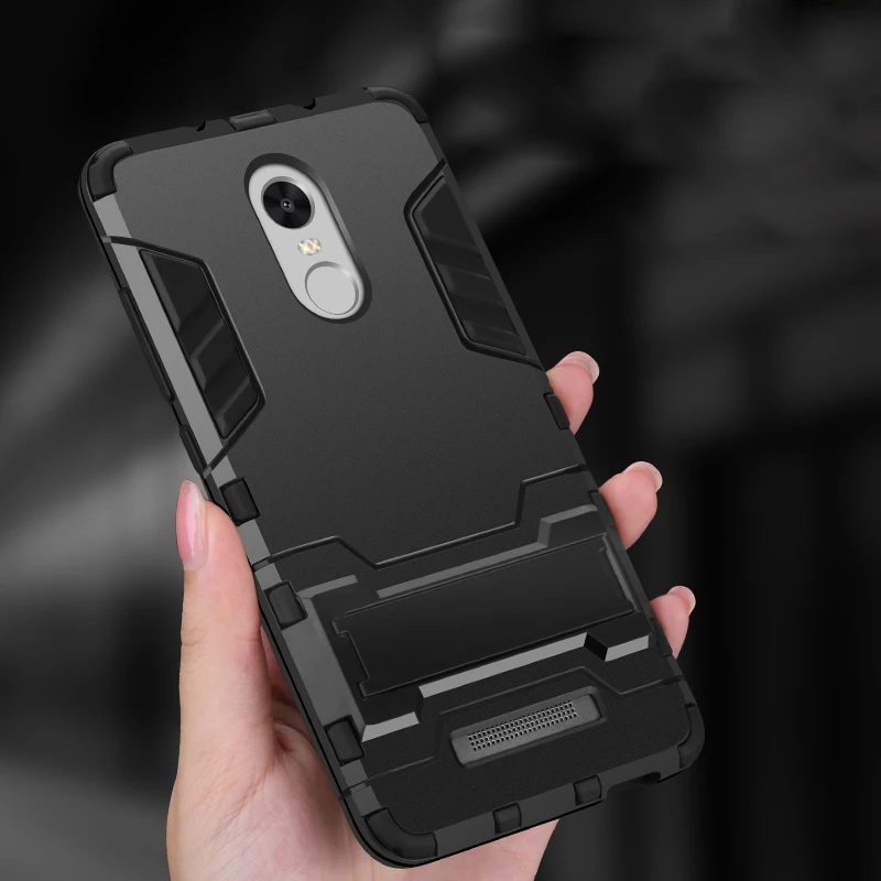 For Xiaomi Redmi Note 3 Case Silicone Plastic Hybrid Armor Kickstand Phone Note3 Pro Prime 150mm | Мобильные телефоны и