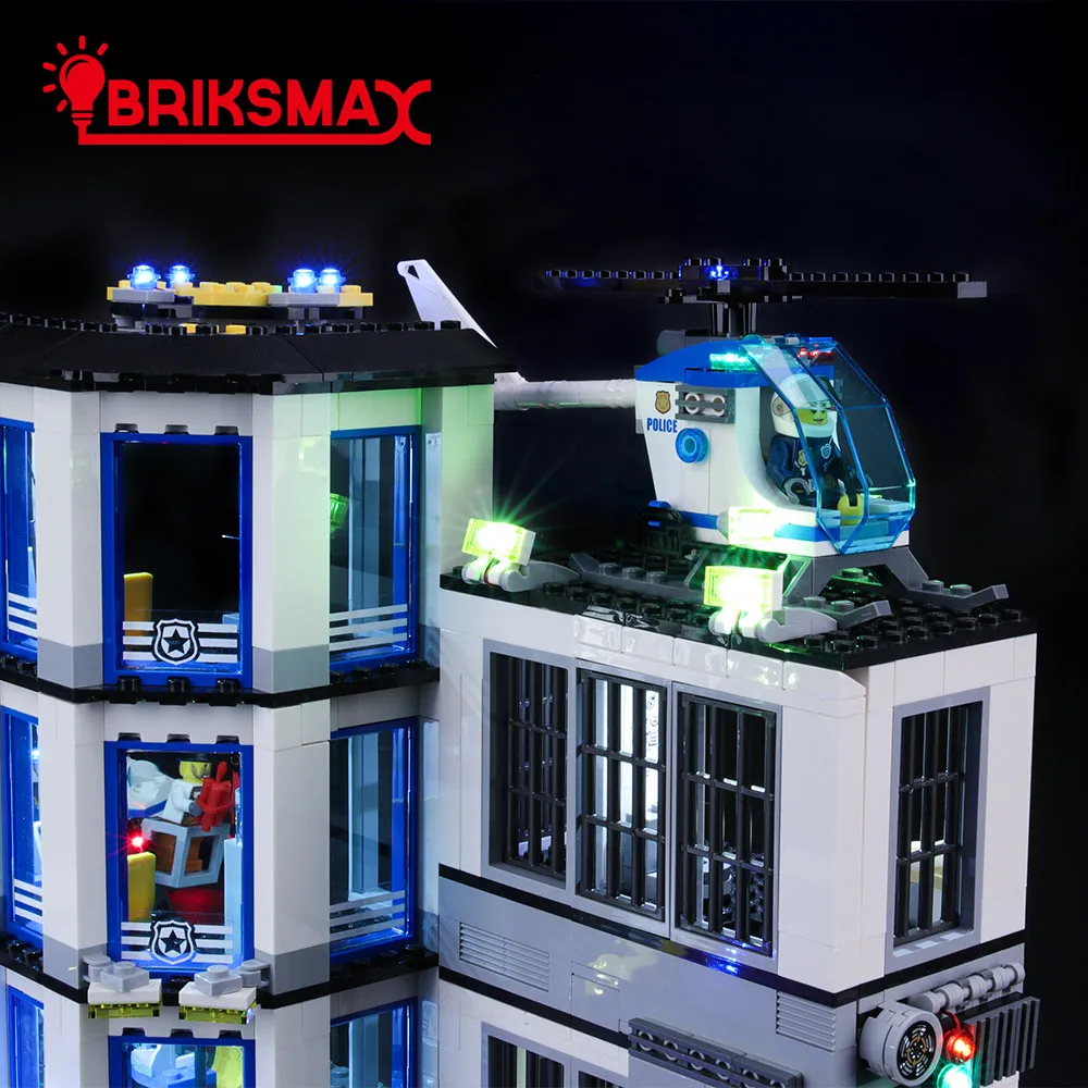 BriksMax комплект света для городская серия-полицейский станция строительные блоки комплект освещения совместим с 60141(не включает модель