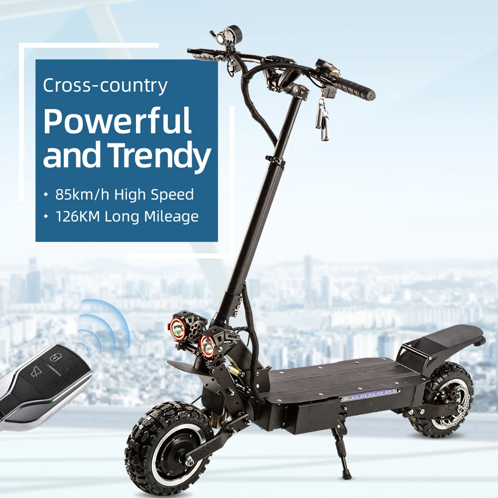 Halo Knight Powerful 60V 5600W Electric Scooter With Seat 11inch Off Road Dual Motor EScooter Folda