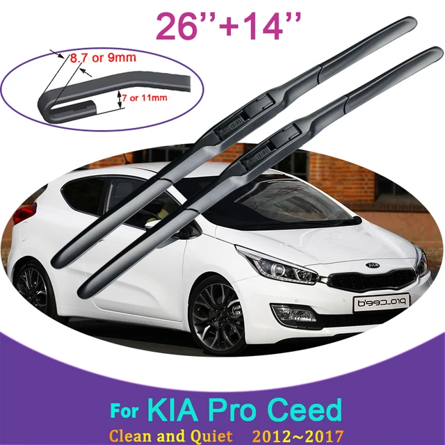 Für KIA Pro Ceed JD 2012 2013 2013 2014 ~ 2017 Zwei Gummi Wischer Schnee  Schaben Frontscheibe Pinsel Auto zubehör Aufkleber - AliExpress