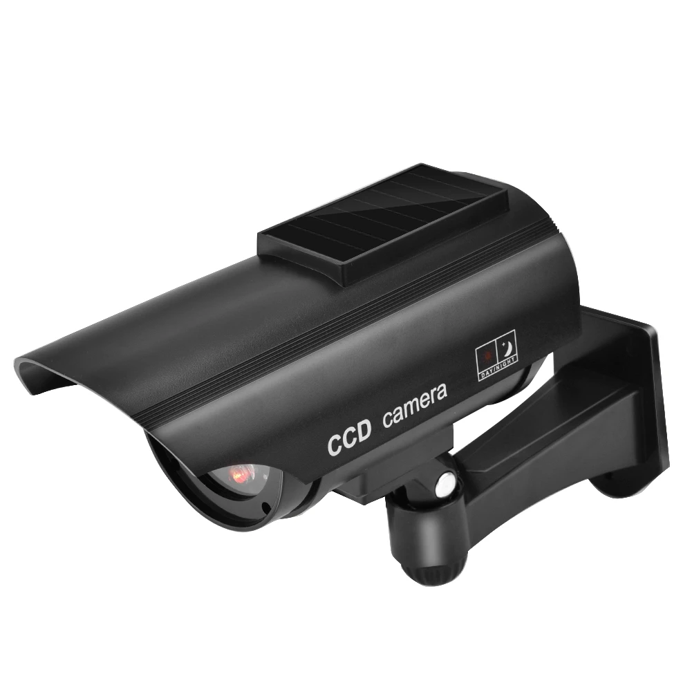 Солнечная энергия пустышка камеры водонепроницаемый CCTV безопасности Фальшивые Камеры с наклейка CCTV мигающий светодиодный свет
