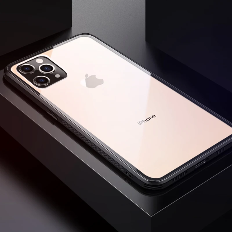 На iPhone 11 Pro Max iphone11 Прозрачный стеклянный чехол для телефона на iPhone 11 Pro Max iPhone X XR XS Max закаленное покрытие Чехлы для iPhone 6 S 6s 7 8 Plus Coque