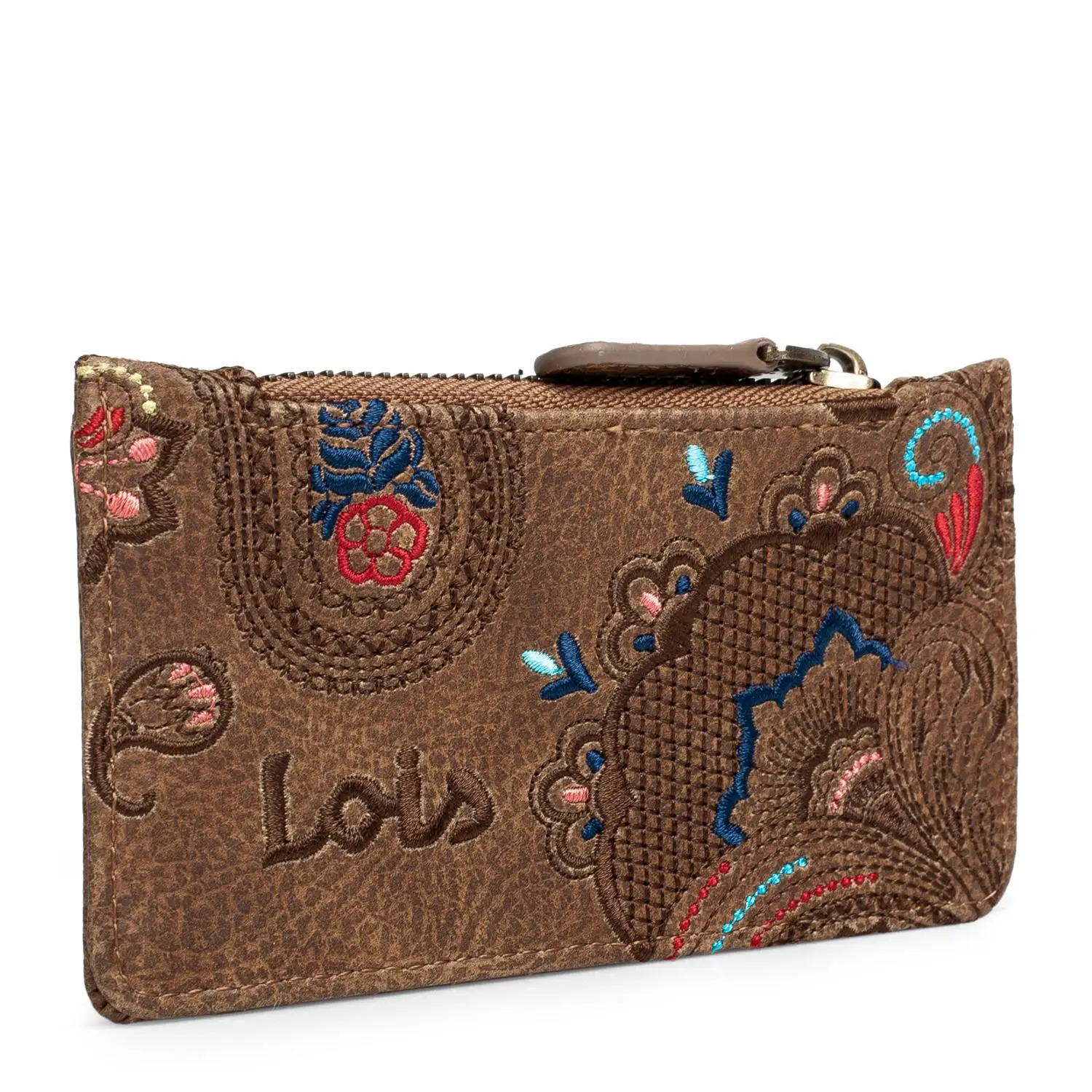 Lois Model Redwood Wallet Embroidered Woman With Handle Hand. Wallet