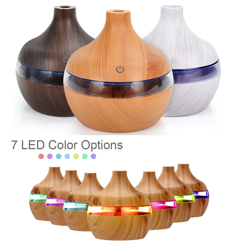 330ml Electric Air Humidifier 7 LED Light USB Humidifier Aroma Diffuser Mist Maker Oil Aromatherapy Purifier for Home Office Car