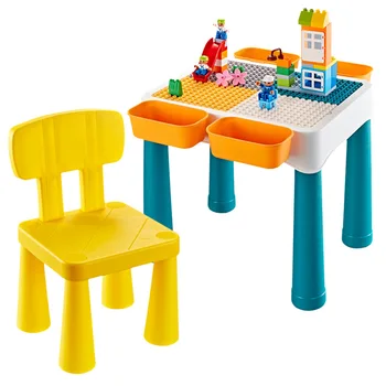 

Kyara Building Block Table Plastic Big Size Kids Multi Activity Table Study Desk Dining Table Educational Toys for Children Gift