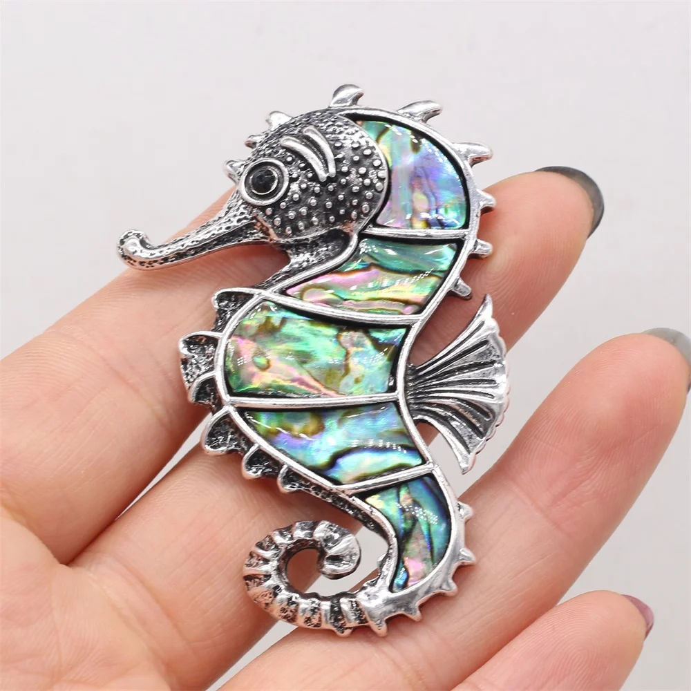 1pcs Hot Sale New Natural Shell Brooches Hippo Shape Brooches Pins For
