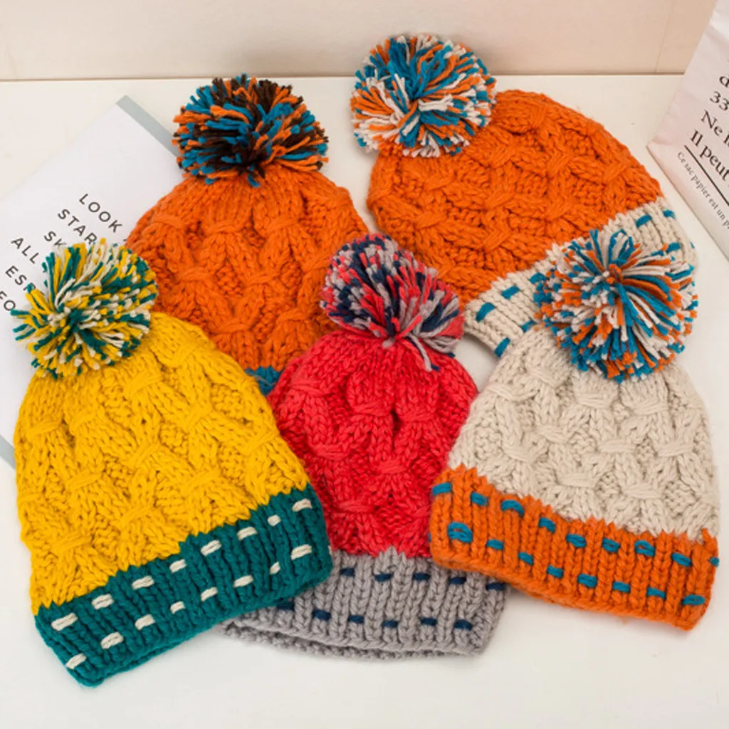 Женская осенне-зимняя вязаная шапка Skullies Beanies, модная, универсальная, для офиса, простая, с ветровым стеклом, милая, толстая, теплая, подходящая по цвету