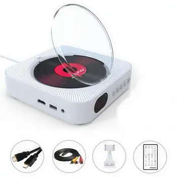 

Portable CD/DVD with Bluetooth Player Wall Mountable CD DVD Player HDMI Built-in HiFi Speakers with Remote Support FM AV 40AUG9