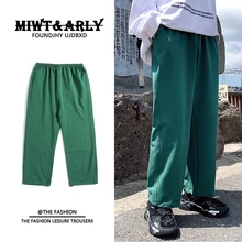 Осенние спортивные штаны, мужские Модные однотонные повседневные штаны для бега, мужские уличные свободные прямые брюки в стиле хип-хоп, мужские M-2XL